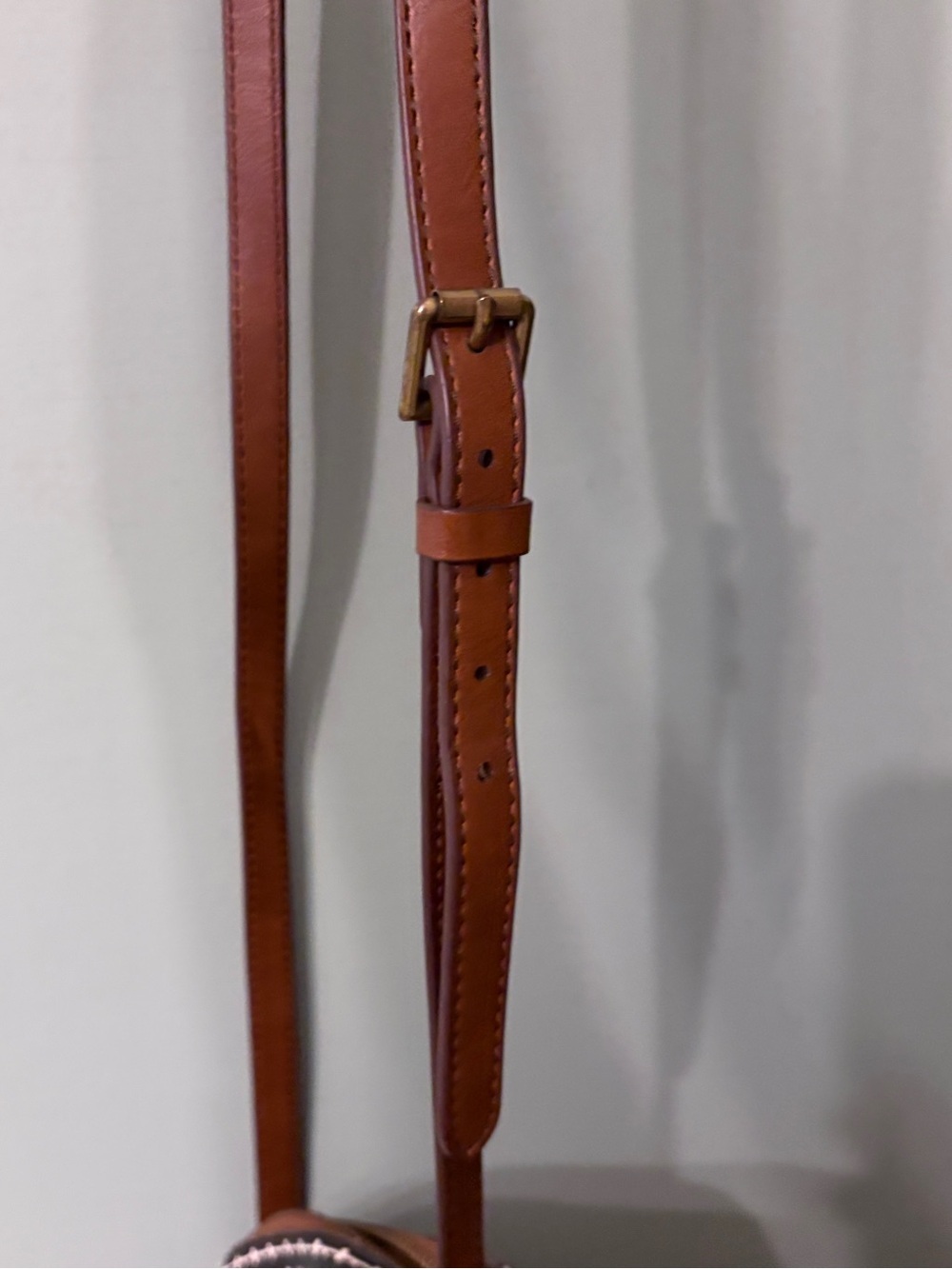 Fossil Vintage Y2K Crossbody Bag Black White Print Leather Trim SHB1802 - Picture 5 of 7
